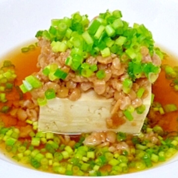 湯豆腐しょうゆ糀納豆盛り